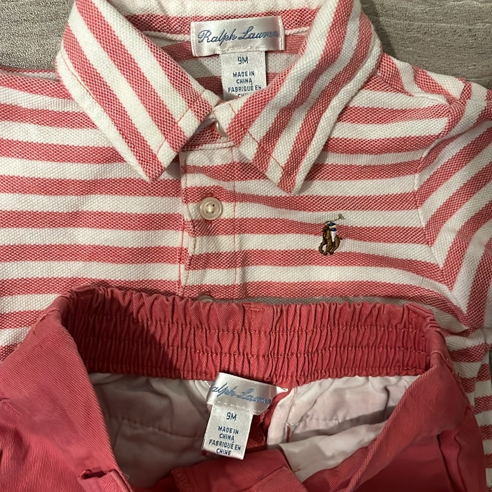 Ralph Lauren Baby Striped Polo and Chinos Set - Picture 2 of 11